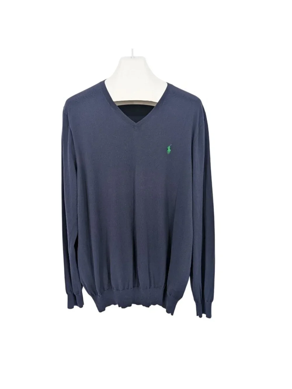 Vtg Polo Ralph Lauren V Neck Sweater Lightweight Pima Cotton Y2K‎ Pullover Large